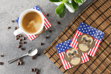 Load image into Gallery viewer, American Flag and Chocolate Brown Shih Tzu Foam Coaster