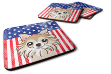 Load image into Gallery viewer, American Flag and Chihuahua Foam Coaster