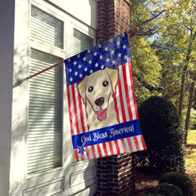Load image into Gallery viewer, God Bless American Flag with Golden Retriever Flag Canvas House Size BB2182CHF