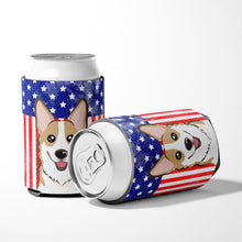 Load image into Gallery viewer, American Flag and Sable Corgi Can or Bottle Hugger BB2183CC