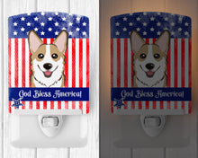 Load image into Gallery viewer, American Flag and Sable Corgi Ceramic Night Light BB2183CNL