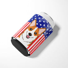 Load image into Gallery viewer, American Flag and Red Corgi Can or Bottle Hugger BB2184CC