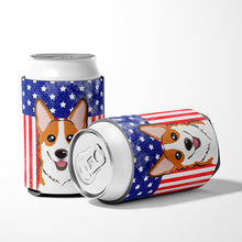 Load image into Gallery viewer, American Flag and Red Corgi Can or Bottle Hugger BB2184CC