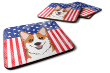Load image into Gallery viewer, American Flag and Red Corgi Foam Coaster