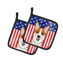 Load image into Gallery viewer, American Flag and Red Corgi Pot Holders - Set of 2 - Heat-Resistant Kitchen Essentials BB2184PTHD