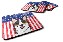 Load image into Gallery viewer, American Flag and Tricolor Corgi Foam Coaster