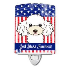 Load image into Gallery viewer, American Flag and White Poodle Ceramic Night Light BB2187CNL