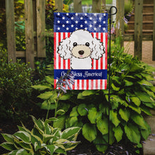 Load image into Gallery viewer, God Bless American Flag with White Poodle Garden Flag – Decorative Outdoor Yard Flag BB2187GF