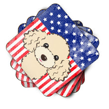 Load image into Gallery viewer, American Flag and Buff Poodle Foam Coaster