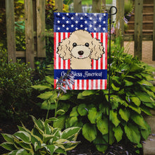 Load image into Gallery viewer, God Bless American Flag with Buff Poodle Garden Flag – Decorative Outdoor Yard Flag BB2188GF