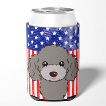 Load image into Gallery viewer, American Flag and Silver Gray Poodle Can or Bottle Hugger BB2189CC