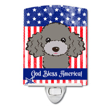 Load image into Gallery viewer, American Flag and Silver Gray Poodle Ceramic Night Light BB2189CNL
