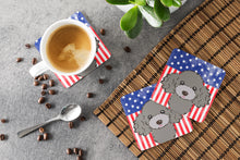 Load image into Gallery viewer, American Flag and Silver Gray Poodle Foam Coaster