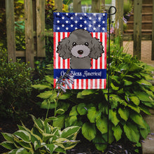 Load image into Gallery viewer, God Bless American Flag with Silver Gray Poodle Garden Flag – Decorative Outdoor Yard Flag BB2189GF