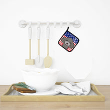 Load image into Gallery viewer, American Flag and Silver Gray Poodle Pot Holders - Set of 2 - Heat-Resistant Kitchen Essentials BB2189PTHD