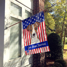 Load image into Gallery viewer, God Bless American Flag with Jack Russell Terrier Flag Canvas House Size BB2190CHF