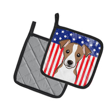 Load image into Gallery viewer, American Flag and Jack Russell Terrier Pot Holders - Set of 2 - Heat-Resistant Kitchen Essentials BB2190PTHD