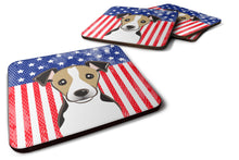 Load image into Gallery viewer, American Flag and Jack Russell Terrier Foam Coaster