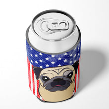 Load image into Gallery viewer, American Flag and Fawn Pug Can or Bottle Hugger BB2192CC