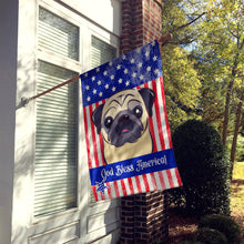 Load image into Gallery viewer, God Bless American Flag with Fawn Pug Flag Canvas House Size BB2192CHF