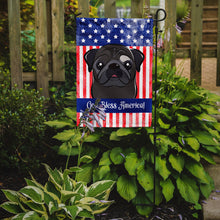 Load image into Gallery viewer, God Bless American Flag with Black Pug Garden Flag – Decorative Outdoor Yard Flag BB2193GF