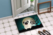Load image into Gallery viewer, Halloween Scary Pug Cream Doormat - 24x36 Decorative Floor Mat – Indoor/Outdoor Rug with Artistic Flair BB2194JMAT