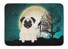 Load image into Gallery viewer, Halloween Scary Pug Cream Machine Washable Memory Foam Mat BB2194RUG