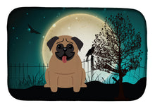 Load image into Gallery viewer, Halloween Scary Pug Brown Dish Drying Mat – Absorbent, Artistic Kitchen Essentials BB2195DDM