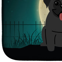 Load image into Gallery viewer, Halloween Scary Pug Black Dish Drying Mat – Absorbent, Artistic Kitchen Essentials BB2196DDM