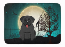 Load image into Gallery viewer, Halloween Scary Pug Black Machine Washable Memory Foam Mat BB2196RUG
