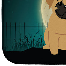 Load image into Gallery viewer, Halloween Scary Pug Brown Dish Drying Mat – Absorbent, Artistic Kitchen Essentials BB2197DDM
