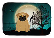 Load image into Gallery viewer, Halloween Scary Pug Brown Dish Drying Mat – Absorbent, Artistic Kitchen Essentials BB2197DDM