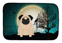Load image into Gallery viewer, Halloween Scary Pug Fawn Dish Drying Mat – Absorbent, Artistic Kitchen Essentials BB2198DDM