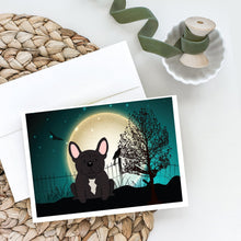 Load image into Gallery viewer, Halloween Scary French Bulldog Brindle Greeting Cards -  Blank Note Cards – 8-Pack of Artist-Designed Cards with Envelopes