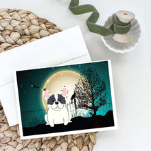 Load image into Gallery viewer, Halloween Scary French Bulldog Piebald Greeting Cards -  Blank Note Cards – 8-Pack of Artist-Designed Cards with Envelopes