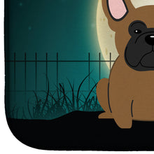 Load image into Gallery viewer, Halloween Scary French Bulldog Brown Dish Drying Mat – Absorbent, Artistic Kitchen Essentials BB2203DDM