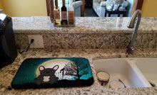 Load image into Gallery viewer, Halloween Scary French Bulldog Black Dish Drying Mat – Absorbent, Artistic Kitchen Essentials BB2204DDM