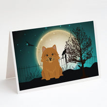 Load image into Gallery viewer, Halloween Scary Norwich Terrier Greeting Cards -  Blank Note Cards – 8-Pack of Artist-Designed Cards with Envelopes