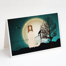 Load image into Gallery viewer, Halloween Scary Borzoi Greeting Cards -  Blank Note Cards – 8-Pack of Artist-Designed Cards with Envelopes