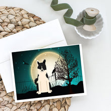 Load image into Gallery viewer, Halloween Scary Russo-European Laika Spitz Greeting Cards -  Blank Note Cards – 8-Pack of Artist-Designed Cards with Envelopes