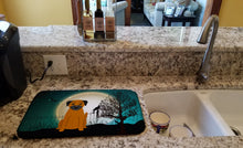 Load image into Gallery viewer, Halloween Scary Border Terrier Dish Drying Mat – Absorbent, Artistic Kitchen Essentials BB2229DDM