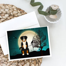 Load image into Gallery viewer, Halloween Scary Appenzeller Sennenhund Greeting Cards -  Blank Note Cards – 8-Pack of Artist-Designed Cards with Envelopes