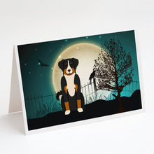Load image into Gallery viewer, Halloween Scary Appenzeller Sennenhund Greeting Cards -  Blank Note Cards – 8-Pack of Artist-Designed Cards with Envelopes