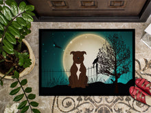 Load image into Gallery viewer, Halloween Scary Staffordshire Bull Terrier Chocolate Doormat - 24x36 Decorative Floor Mat – Indoor/Outdoor Rug with Artistic Flair BB2238JMAT