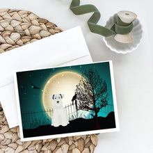 Load image into Gallery viewer, Halloween Scary Miniature Schnauzer White Greeting Cards -  Blank Note Cards – 8-Pack of Artist-Designed Cards with Envelopes