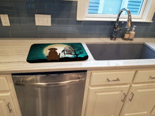Load image into Gallery viewer, Halloween Scary Chocolate Labrador Dish Drying Mat – Absorbent, Artistic Kitchen Essentials BB2246DDM