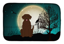 Load image into Gallery viewer, Halloween Scary Chocolate Labrador Dish Drying Mat – Absorbent, Artistic Kitchen Essentials BB2246DDM
