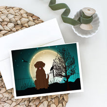 Load image into Gallery viewer, Halloween Scary Chocolate Labrador Greeting Cards -  Blank Note Cards – 8-Pack of Artist-Designed Cards with Envelopes