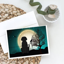 Load image into Gallery viewer, Halloween Scary Black Labrador Greeting Cards -  Blank Note Cards – 8-Pack of Artist-Designed Cards with Envelopes
