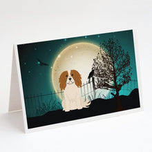 Load image into Gallery viewer, Halloween Scary Cavalier Spaniel Greeting Cards -  Blank Note Cards – 8-Pack of Artist-Designed Cards with Envelopes